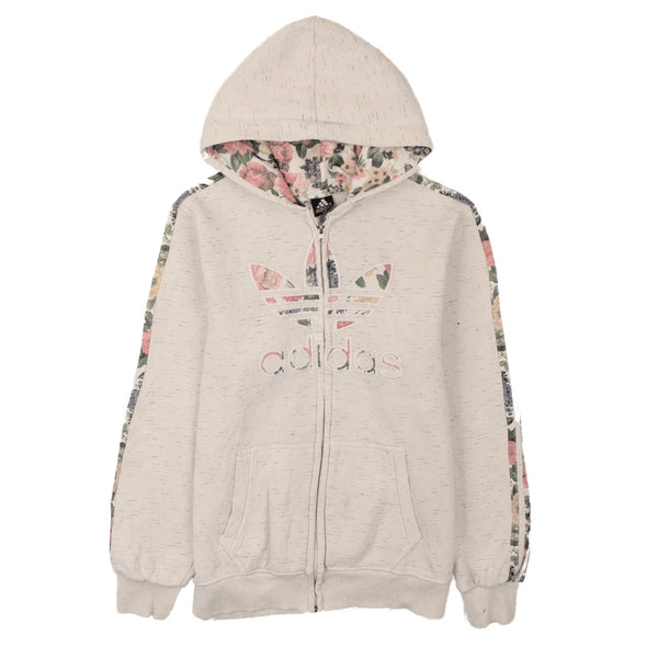 Adidas Vintage 90's Spellout Zip Hoodie XXL Women's Grey Retro