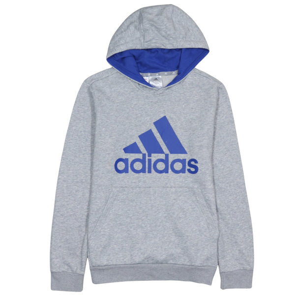 Adidas 90's Spellout Pullover Hoodie Large Grey