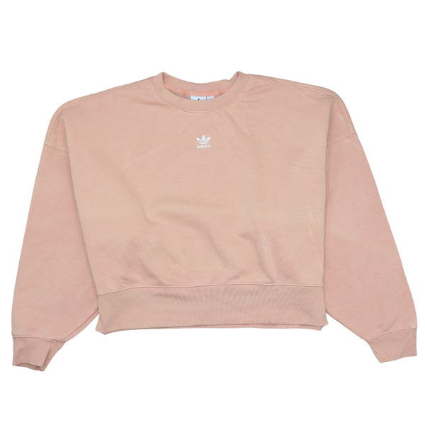 Adidas Vintage 90s Crop Crew Neck Pink Sweatshirt Women's Small