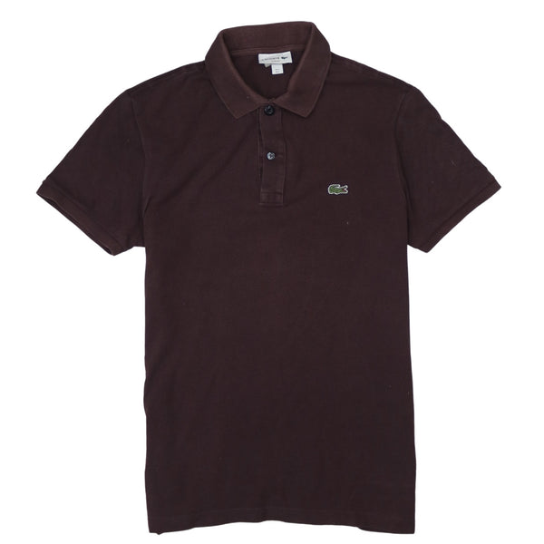 Lacoste 90's Short Sleeves Quarter Button Polo Shirt Large Brown