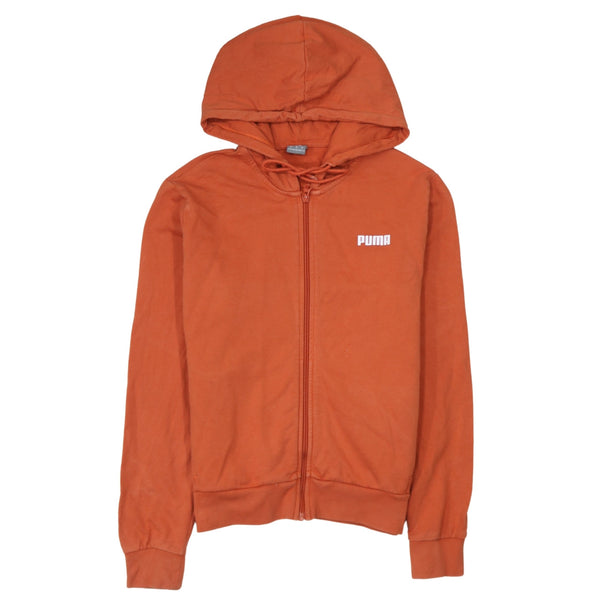 Puma 90's Lightweight Full Zip Up Hoodie Small Orange