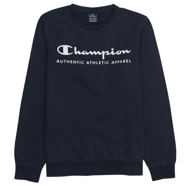 Champion 90's Spellout Crew Neck Sweatshirt XXLarge (2XL) Navy Blue