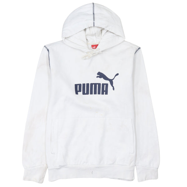 Puma 90's Spellout Pullover Hoodie Large Beige Cream