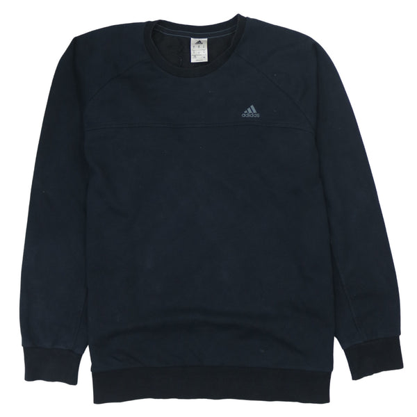 Adidas Vintage 90's Black Lightweight Crew Neck Sweatshirt XLarge