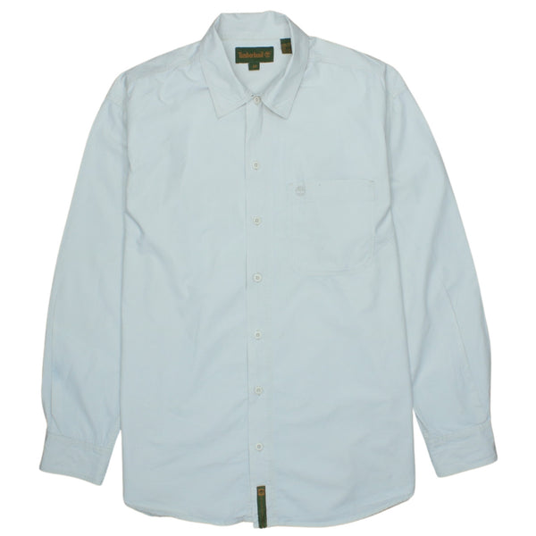 Timberland 90's Vintage Long Sleeve Button Up Shirt Medium Beige Cream