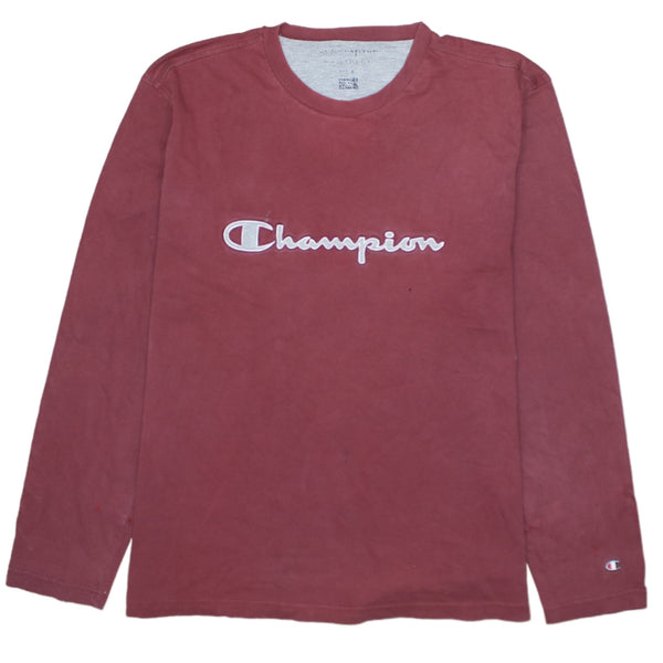 Champion 90's Spellout Crew Neck Sweatshirt XLarge Red