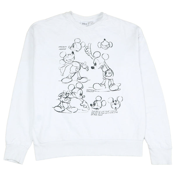 Disney Vintage Mickey Mouse 90s Crew Neck Sweatshirt White XXSmall