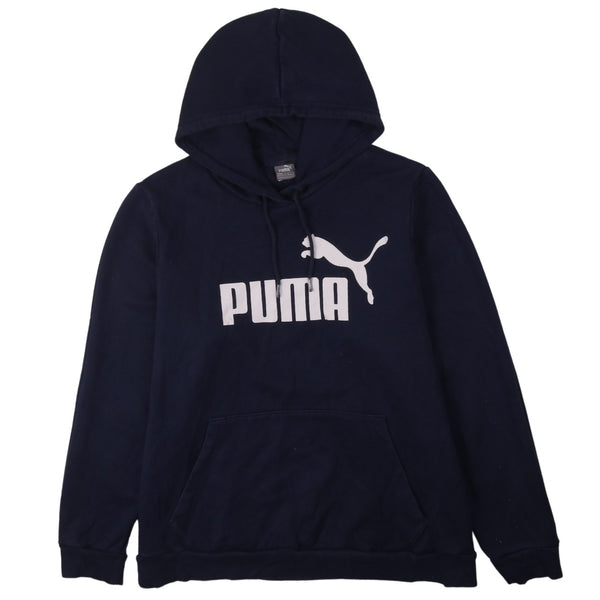 Puma Vintage 90's Spellout Navy Blue Hoodie XXLarge 2XL Pullover