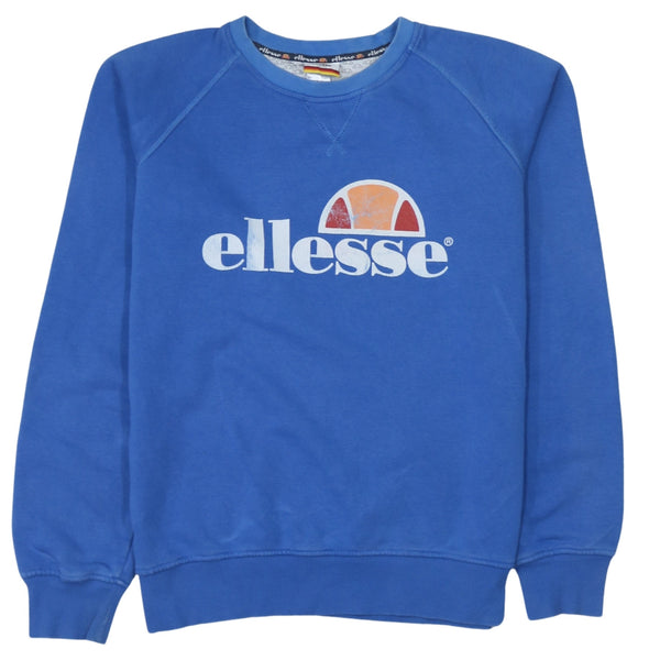 Ellesse 90's Spellout Blue Crew Neck Sweatshirt, Men's Medium - Vintage