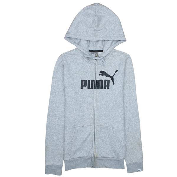 Puma 90's Spellout Full Zip Up Hoodie XSmall Grey