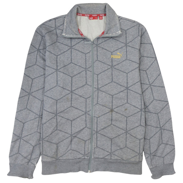 Vintage 90's Puma Lightweight Zip-Up Sweatshirt in Large Grey