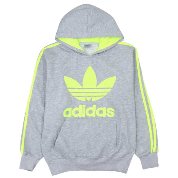 Adidas Grey Spellout Hoodie 90s Vintage Men’s Small Pullover