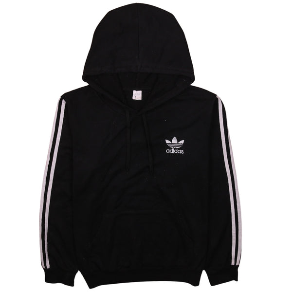 Adidas Vintage 90's Black Striped Sleeves Pullover Hoodie L