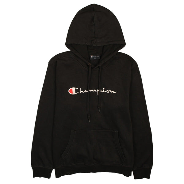 Champion 90's Vintage Spellout Black Pullover Hoodie XLarge Rare