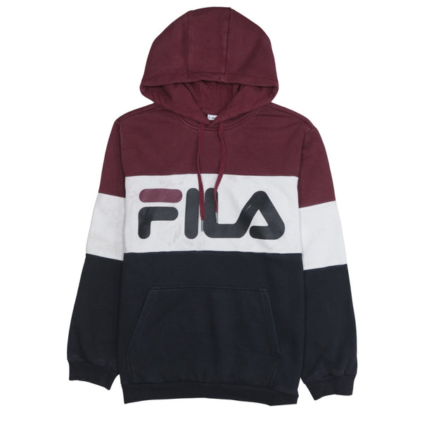 Fila 90's Spellout Pullover Hoodie Medium Black