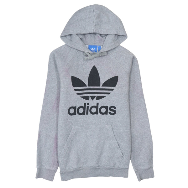 Adidas 90's Spellout Pullover Hoodie Small Grey