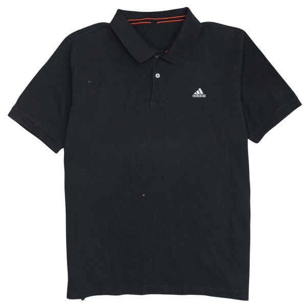 Adidas 90's Short Sleeves Quarter Button Polo Shirt Large  Black