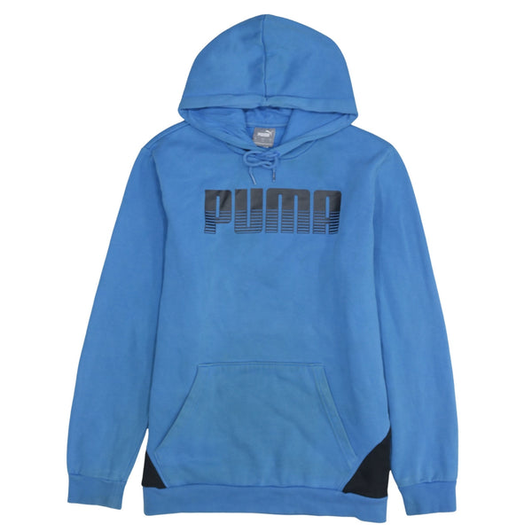 Puma 90's Spellout Pullover Hoodie Large Blue