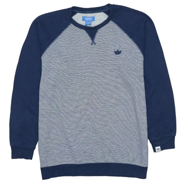 Adidas Vintage 90's Heavyweight Cotton Crew Neck Sweatshirt Men's Medium Grey