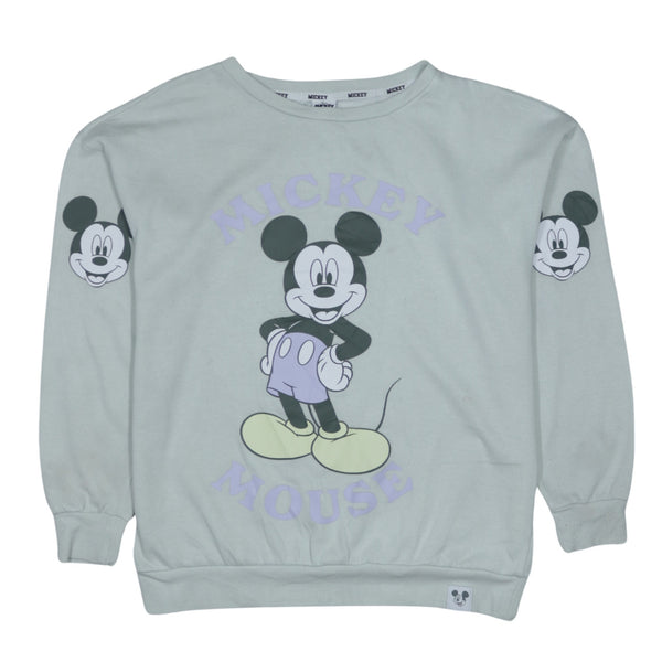 Vintage Disney 90's Mickey Mouse Crew Neck Sweatshirt Grey XL