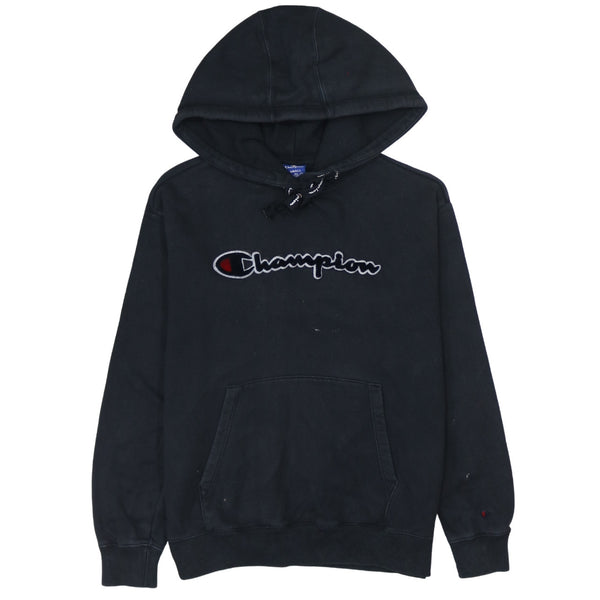 Champion 90's Black Spellout Pullover Hoodie XSmall