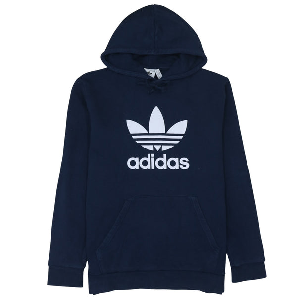 Adidas 90's Spellout Pullover Hoodie Large Navy Blue