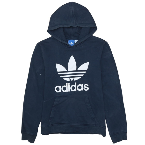 Adidas 90's Spellout Vintage Pullover Hoodie Navy Small Men's