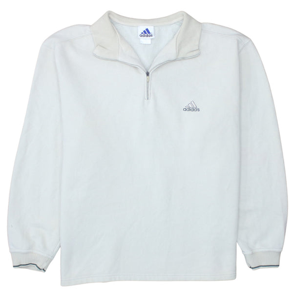 Adidas 90's Lightweight Quarter Zip Sweatshirt XLarge  Beige Cream