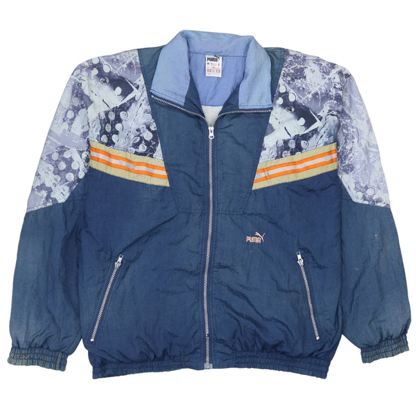 Puma 90's Lightweight Full Zip Up Windbreaker Large Blue