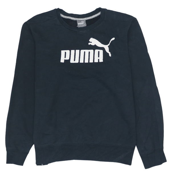 Puma 90's Black Spellout Crew Neck Sweatshirt Men’s Small Vintage