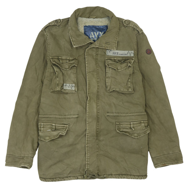 Avirex 90s Vintage Men's Green Large Full Zip Windbreaker Jacket