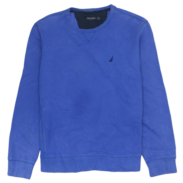 Vintage Nautica 90's Heavyweight Crew Neck Sweatshirt Large Blue
