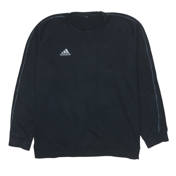 Adidas 90's Black Crew Neck Heavyweight Sweatshirt XXL 2XL Vintage