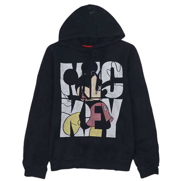 Vintage Disney 90's Mickey Mouse Black Hoodie Medium Pullover