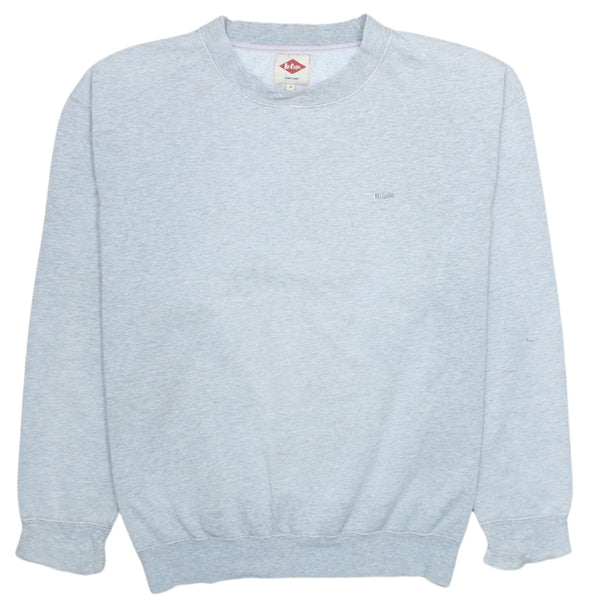 Lee 90s Vintage Men's Large Crew Neck Sweatshirt, Grey Cotton Top