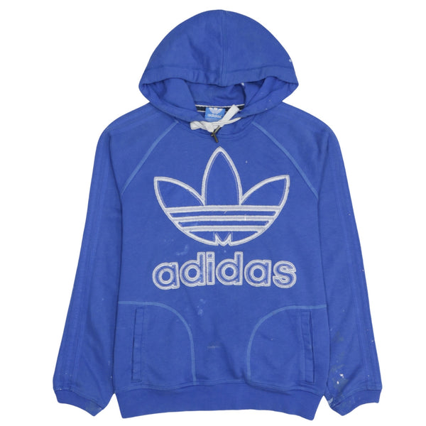 Adidas 90's Spellout Pullover Hoodie Medium Blue