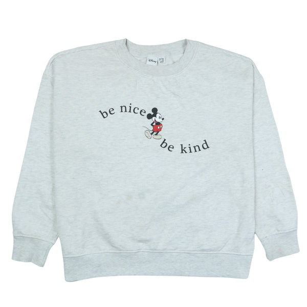 Vintage Disney 90s Mickey Mouse Grey Crew Neck Sweatshirt L Women