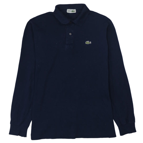 Lacoste 90's Long Sleeve Quarter Button Polo Shirt Small  Navy Blue
