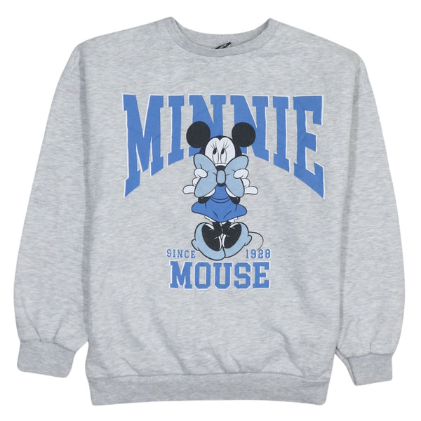Vintage 90's Disney Minnie Mouse Crew Neck Sweatshirt Medium Grey