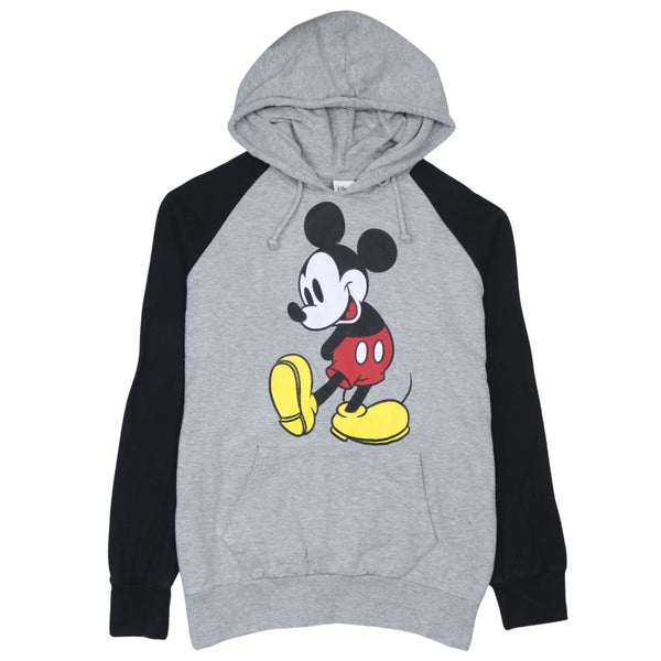 Disney 90's Mickey Mouse Pullover Hoodie Medium  Grey
