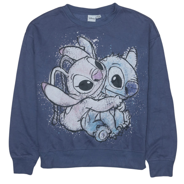 Rare Disney 90's Stitch Blue Crew Neck Sweatshirt - Women's XS Vintage