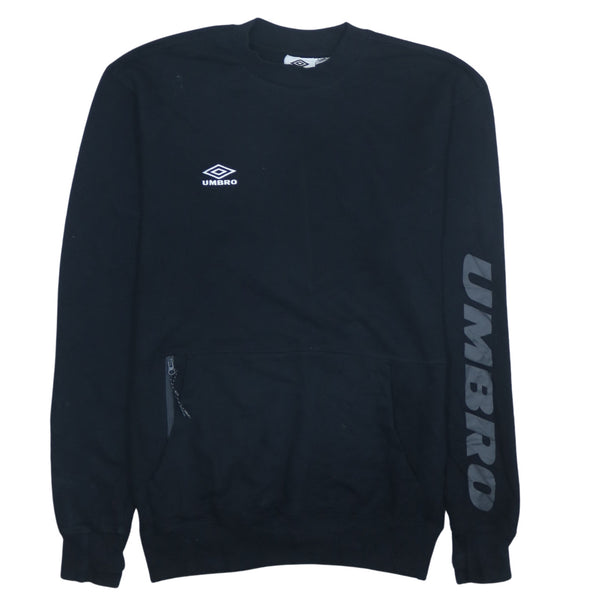 Umbro 90's Vintage Lightweight Black Crew Neck Sweatshirt - Men's Small