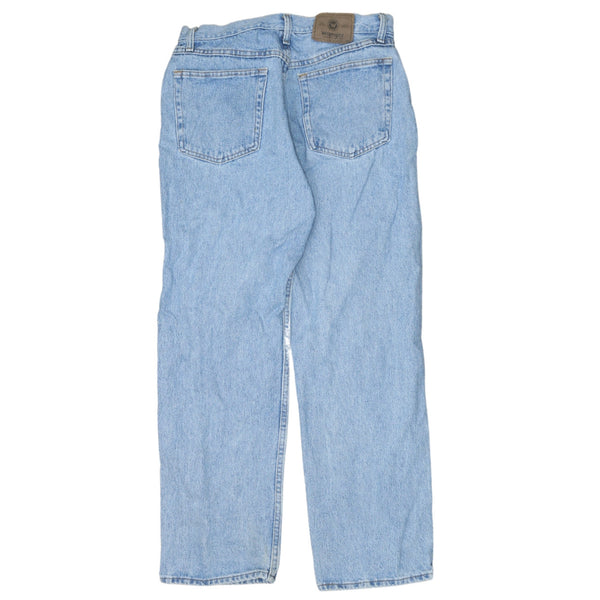 Wrangler 90's Lightwash Straight Leg Baggy Trousers / Pants 33 Blue