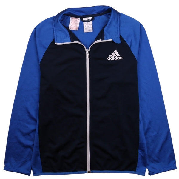 Adidas 90's Vintage Navy Blue Lightweight Zip Up Sweatshirt Large