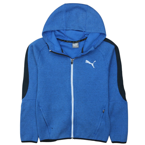 Puma 90's Vintage Blue Lightweight Zip Up Hoodie Small