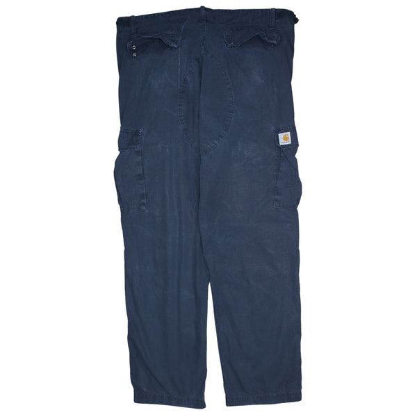 Carhartt 90's Cargo Pockets Straight Leg Baggy Trousers / Pants 38 Navy Blue