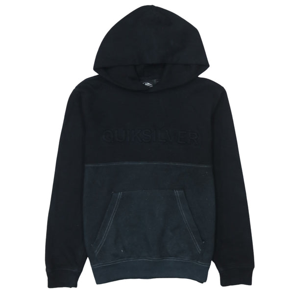 QuikSilver 90's Drawstring Pockets Pullover Hoodie Medium Black