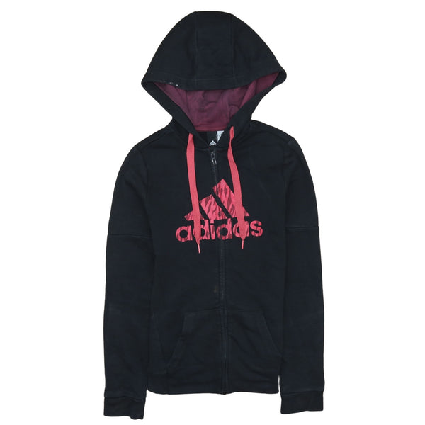 Adidas 90's Black Spellout Pullover Hoodie XSmall Vintage Cotton