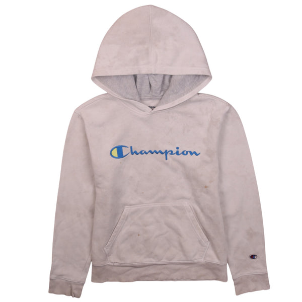 Vintage Champion 90's White Spellout Pullover Hoodie Women's Large