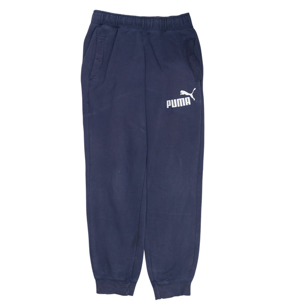Puma 90's Elasticated Waistband Drawstrings Casual Joggers / Sweatpants Small Navy Blue